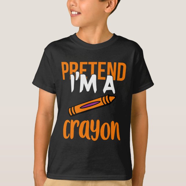 Funny Teacher, als wäre ich ein Crayon Halloween-G T-Shirt (Vorderseite)