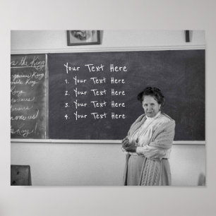 Funny Teacher Blackboard Dein Textposter Poster