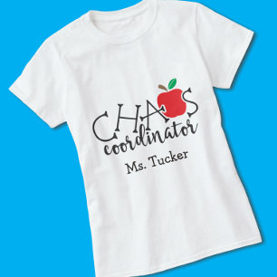 Funny Teacher Chaos Koordinator mit Namen T-Shirt