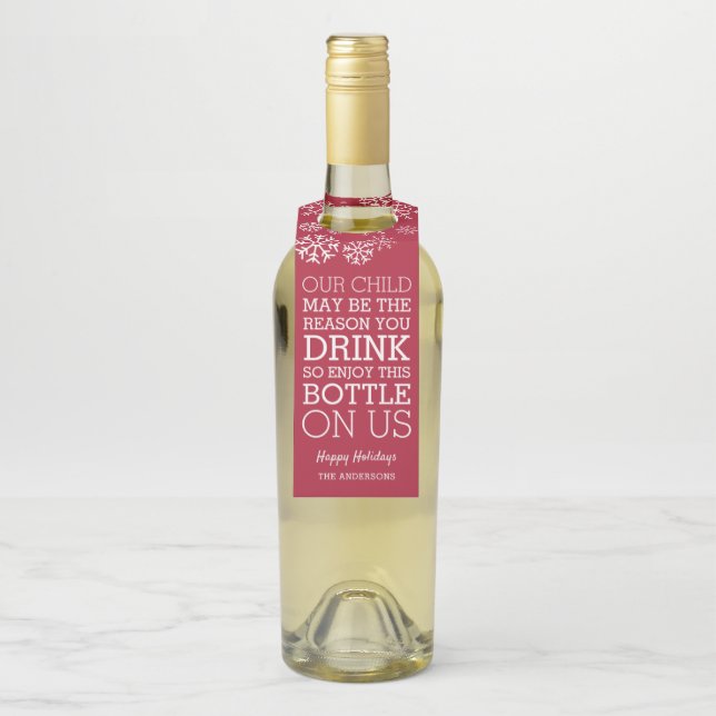 Funny Teacher Christmas Weingeschenk Flaschenanhänger (Auf Flasche)