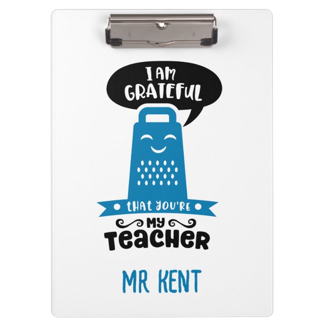Funny Teacher Clipboards - Blue Grater Dankbarkeit Klemmbrett (Vorderseite)