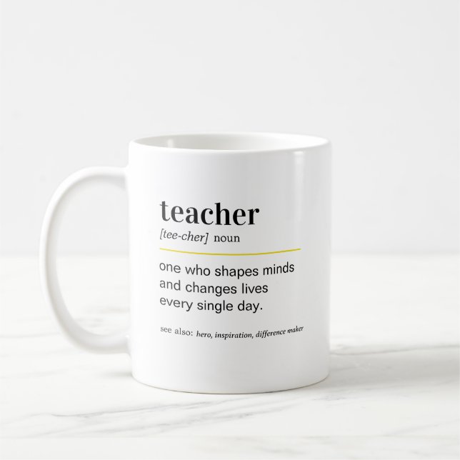 Funny Teacher Definition Gift Kaffeetasse (Links)