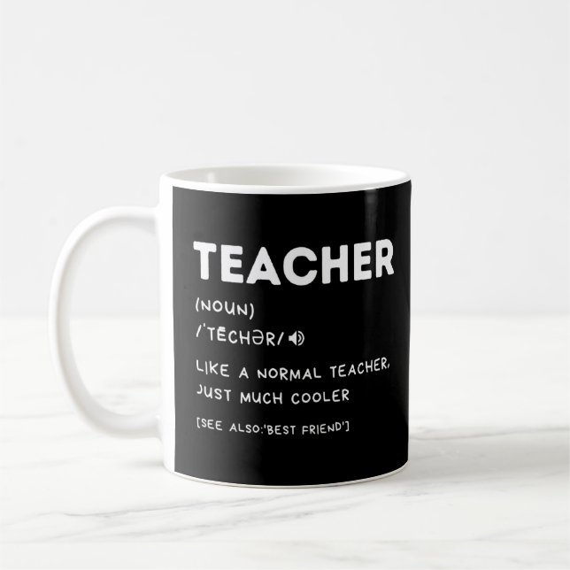 Funny Teacher Definition Lehrer Bewertung zurück Kaffeetasse (Links)