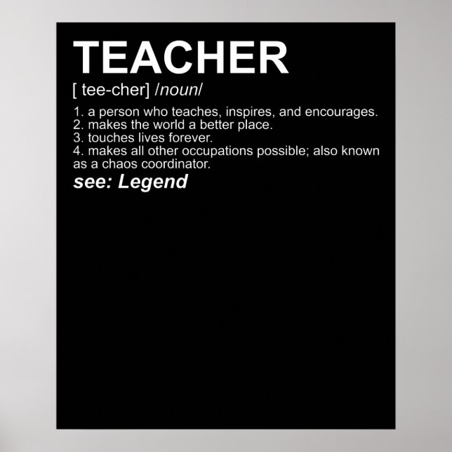 Funny Teacher Definition Poster (Vorne)