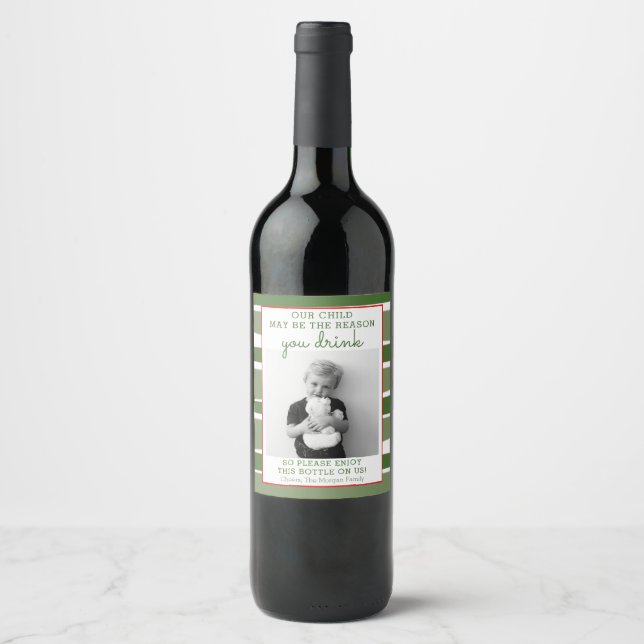 Funny Teacher Gift Wine Label - Weihnachtsgeschenk Weinetikett (Vorderseite)