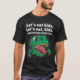 Funny Teacher Grammar Dinosaur Englische Zeichense T-Shirt