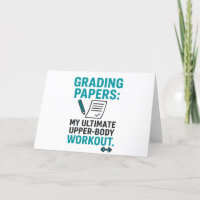 Funny Teacher Grußkarte - "Grading Papers