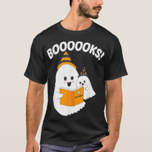 Funny Teacher Halloween Ghost booooks boo read b T-Shirt