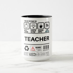 Funny Teacher Handling Information Tasse