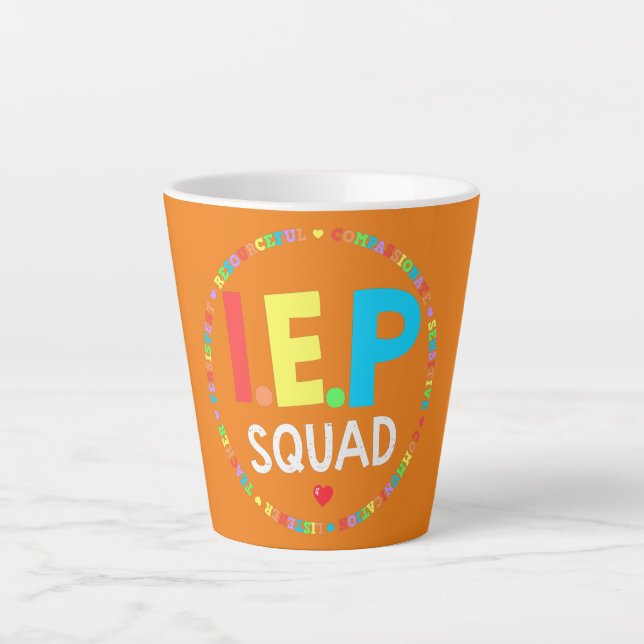 Funny Teacher IEP Squad I Encourage Progress Sped Milchtasse (Vorderseite)