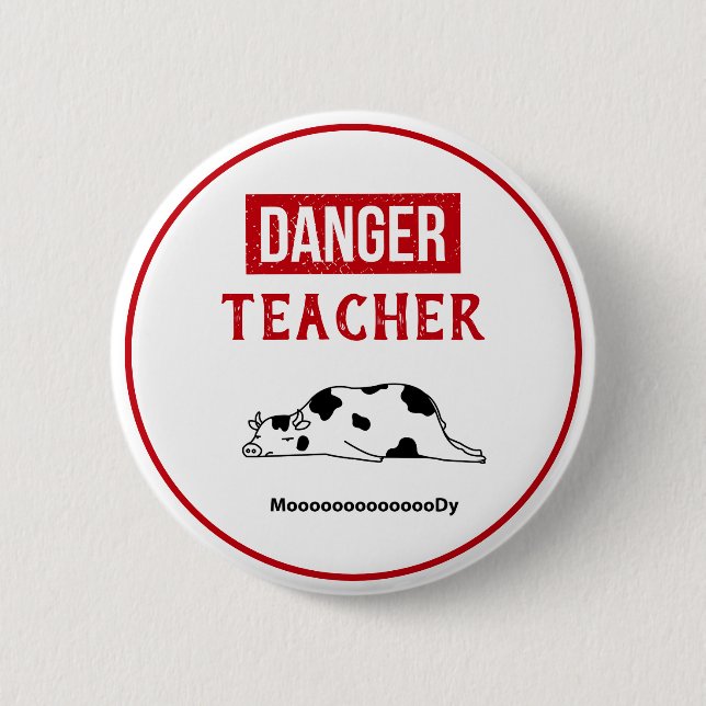 Funny Teacher in Bad Mood Button (Vorderseite)