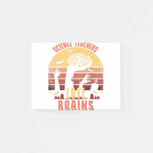 Funny Teacher Liebe Brains Zombie Halloween Post-it Klebezettel