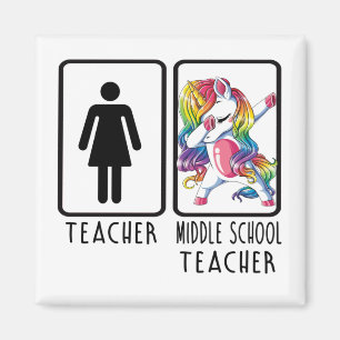 Funny Teacher Middle School Lehrer Magnet
