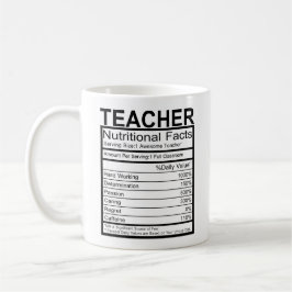 Funny Teacher Nutritional Facts Kaffeetasse