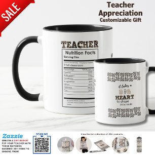 Funny Teacher Nutritional Facts Quotes Ende des Ja Tasse