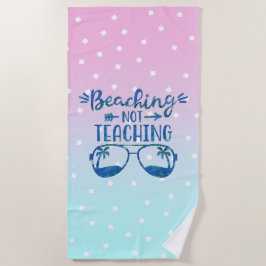 Funny Teacher Pastel Blue Pink Ombre Wasserfarbe Strandtuch