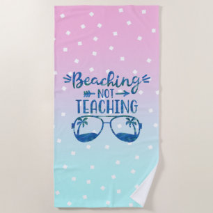 Funny Teacher Pastel Blue Pink Ombre Wasserfarbe Strandtuch