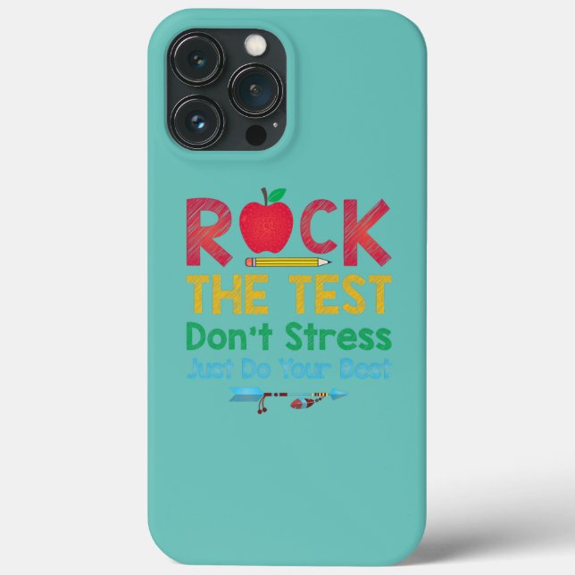 Funny Teacher Rock The Test Don't Stress Just Do Case-Mate iPhone Hülle (Rückseite)