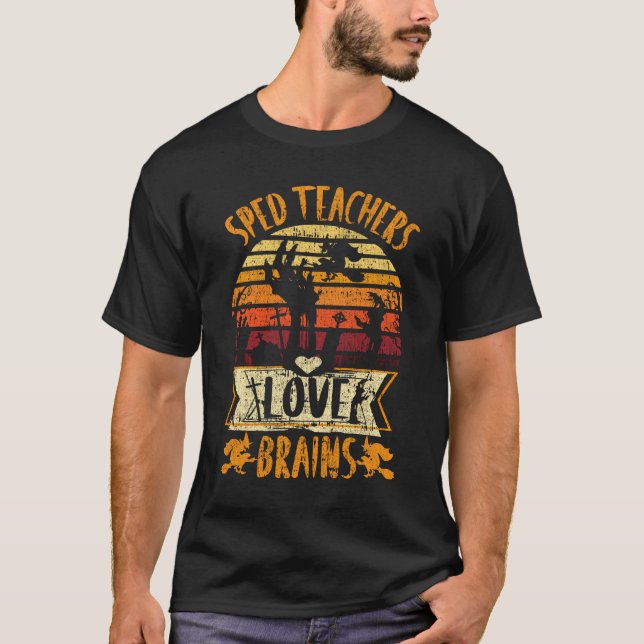 Funny Teacher Shirt SPED Lehrer Liebe Brains Funn (Vorderseite)