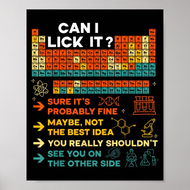 Funny Teacher Student Science Can I Lick It Period Poster (Vorne)