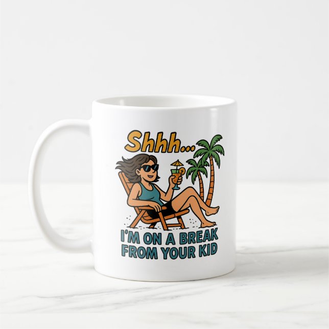 Funny Teacher Vacation Kaffeetasse (Links)