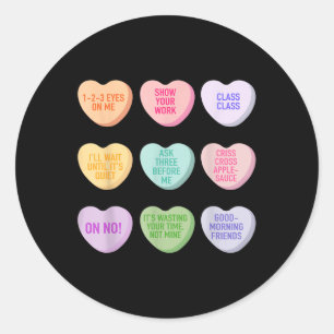 Funny Teacher Valentinstag Conversation Heart Sc Runder Aufkleber