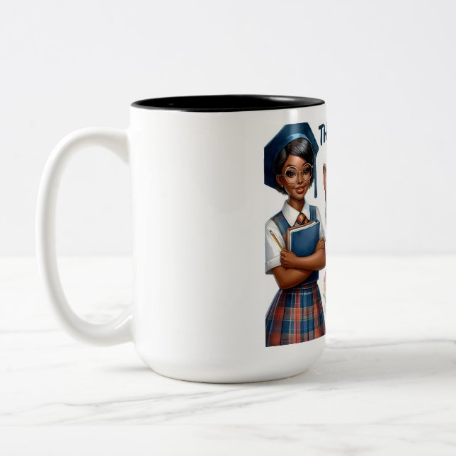 Funny Teacher Zweifarbige Tasse (Links)