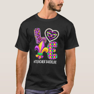 Funny Teacher's Aide Mardi Gras Familie Matching Y T-Shirt