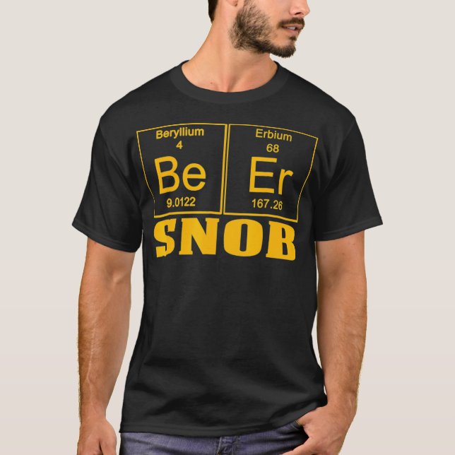Funny Teachers Assistant Beer Snob Gold T-Shirt (Vorderseite)