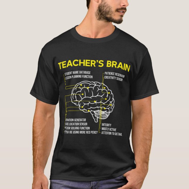 Funny Teacher's Brain T-Shirt (Vorderseite)
