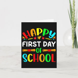 Funny Teachers Student Girl Boy Happy erster Tag Karte