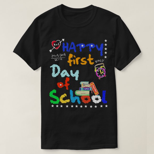 Funny Teachers Students Back to School Gift First T-Shirt (Design vorne)