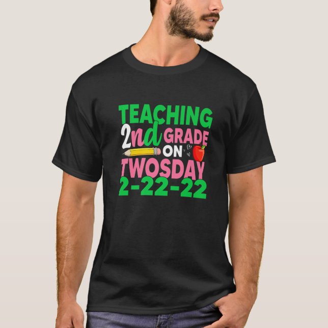 Funny Teaching 2nd Grade am 2.-22. Februar T-Shirt (Vorderseite)