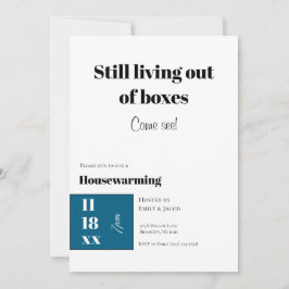 Funny Teal Blue Housewarming Celebration Karte