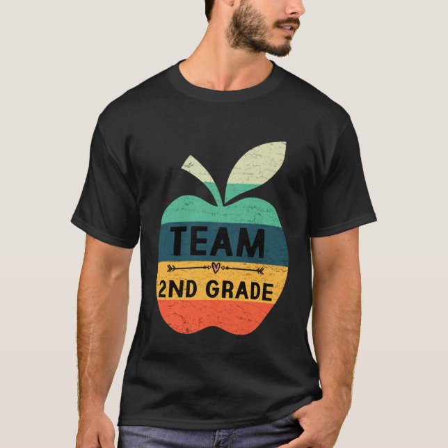 Funny Team 2nd Grade Apple Back To School Kids Tea T-Shirt (Vorderseite)