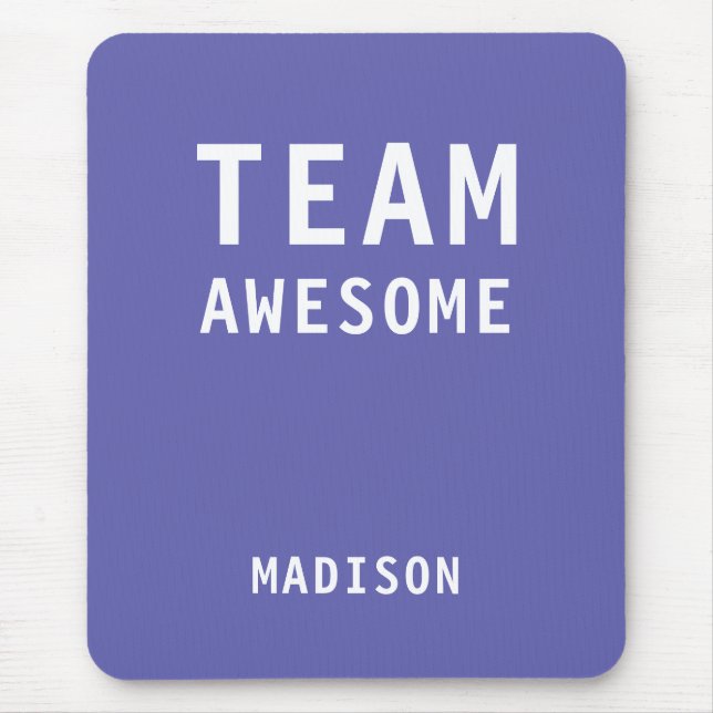 Funny Team Phantastisch Lila Personalisierter Name Mousepad (Vorne)