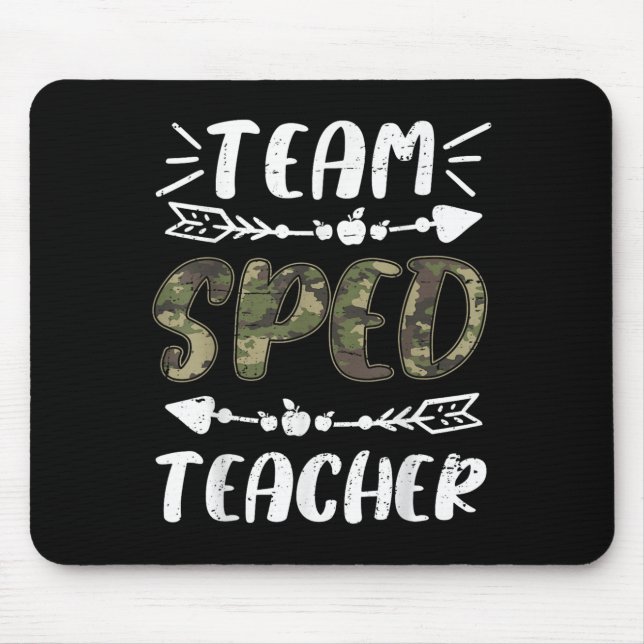 Funny Team Sped Teacher Camo Teacher Student Back  Mousepad (Vorne)