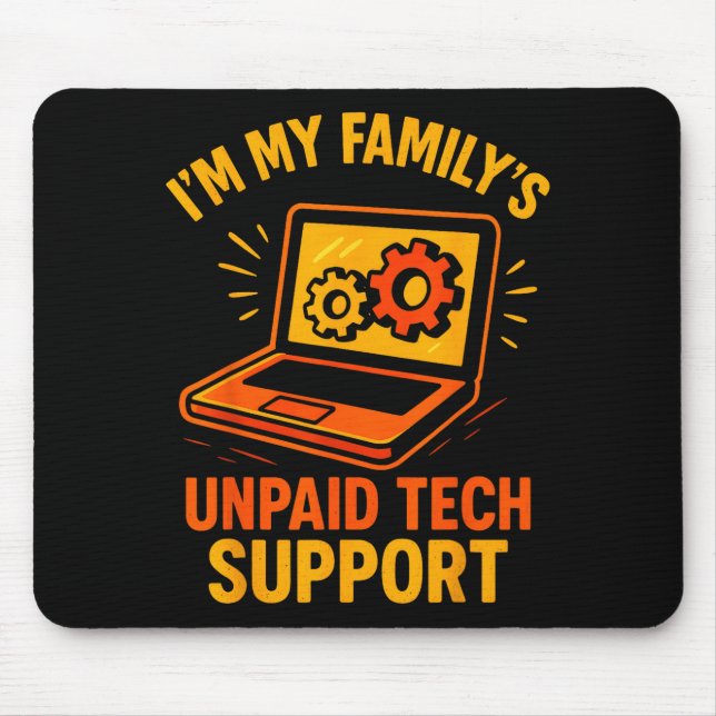 Funny Tech Guy Suprt Computer Geek Nerd Engineer G Mousepad (Vorne)