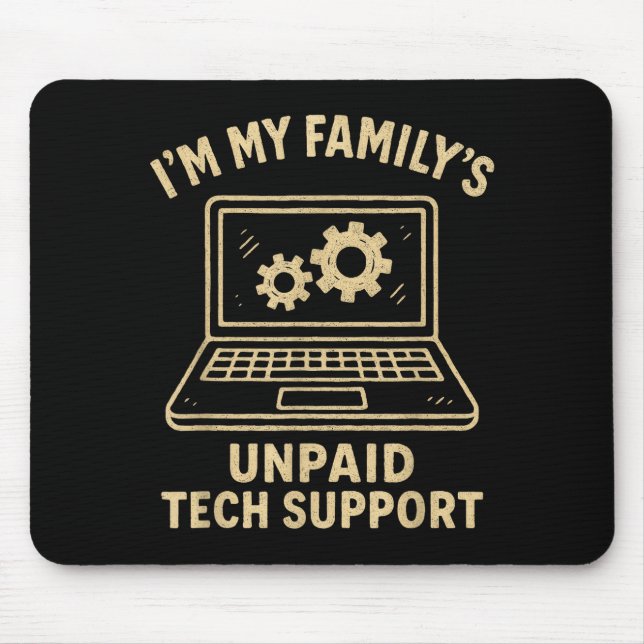 Funny Tech Lover Graphic Tee Computer Geek Nerd En Mousepad (Vorne)
