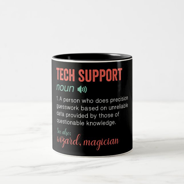 Funny Tech Support Zwei-Tone-Kaffee-Tasse Zweifarbige Tasse (Mittel)