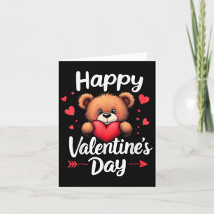 Funny Teddy Bear Holding Herz für Valentinstag Karte