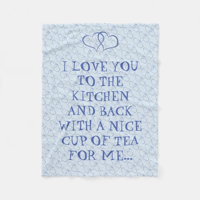 Funny Tee Liebe Sie zur Küche Mann Fleecedecke (Vorderseite)