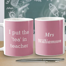 Funny Tee Lover Teacher Spaß Dusty Pink Kaffeetasse