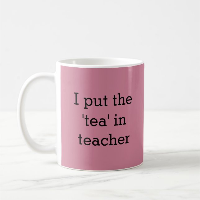 Funny Tee Lover Teacher Spaß Dusty Pink Kaffeetasse (Links)