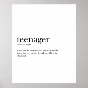 Funny Teenager Definition Typos Poster