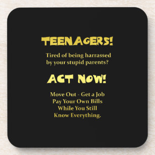 Funny Teenagers Act Now Joke Getränkeuntersetzer