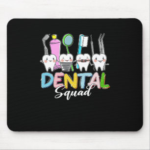 Funny Teeth Dental Squad Dentist Zahnarzt Happy Oa Mousepad