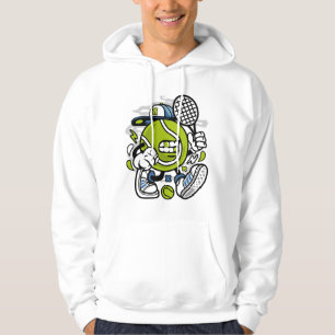 Funny Tennis Ball Cartoon   Sport Hoodie