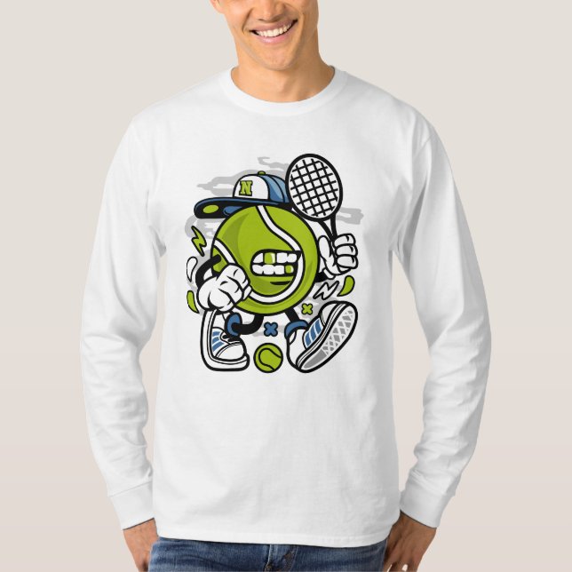 Funny Tennis Ball Cartoon | Sport T-Shirt (Vorderseite)