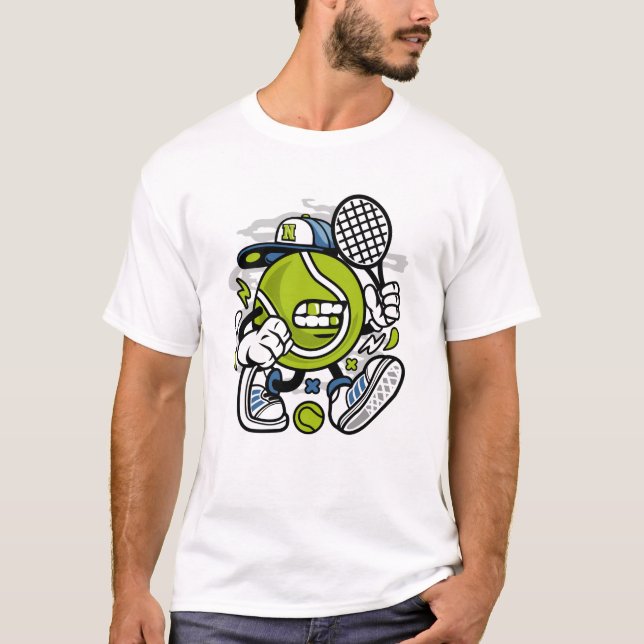 Funny Tennis Ball Cartoon | Sport T-Shirt (Vorderseite)